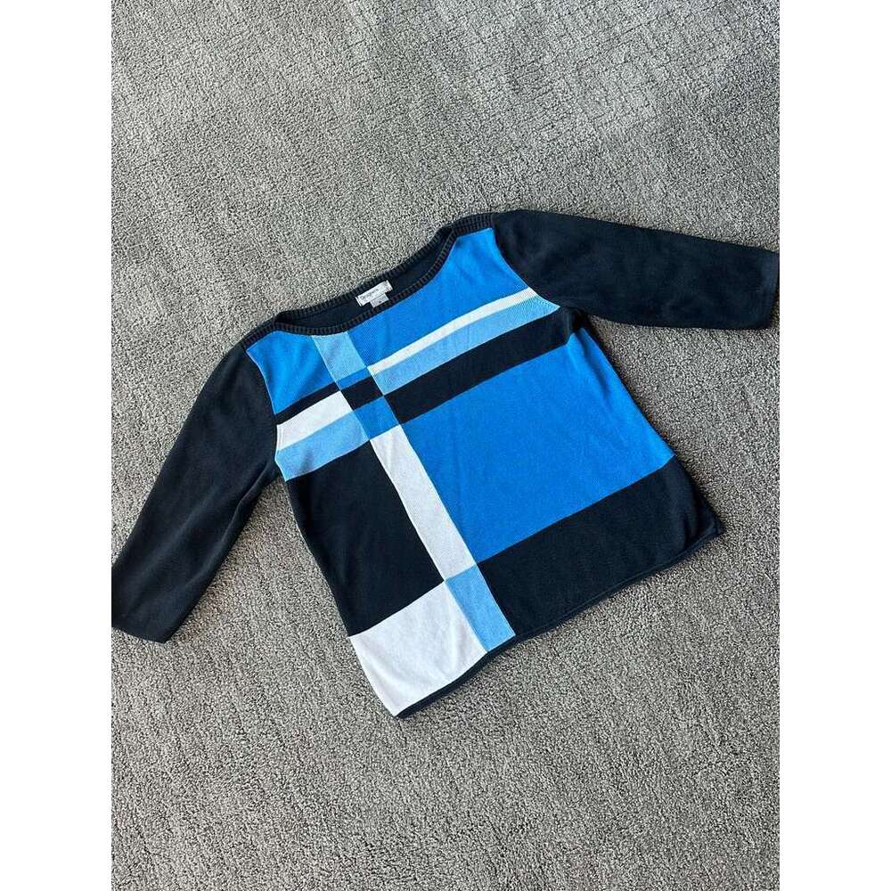 Designers Originals Vintage 90s Y2K Color Block Knit Sweater Top - Size M
